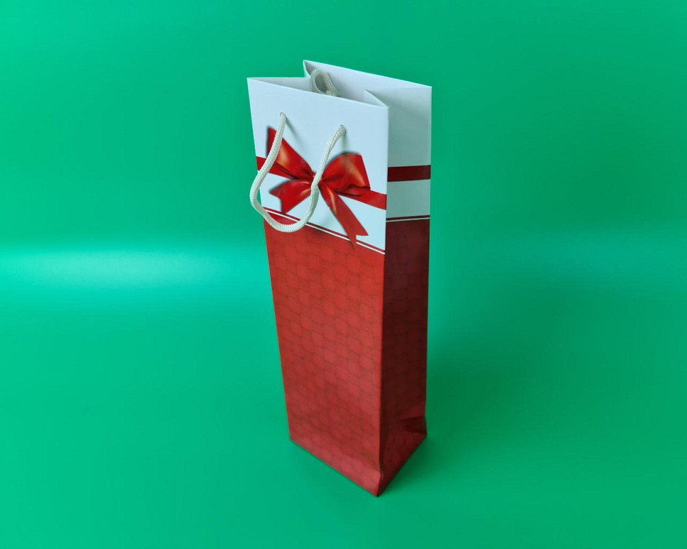 Пакет паперовий подарунковий під пляшку 12/9/36 (артBUT-04) (12 шт.) Харків - фото 1