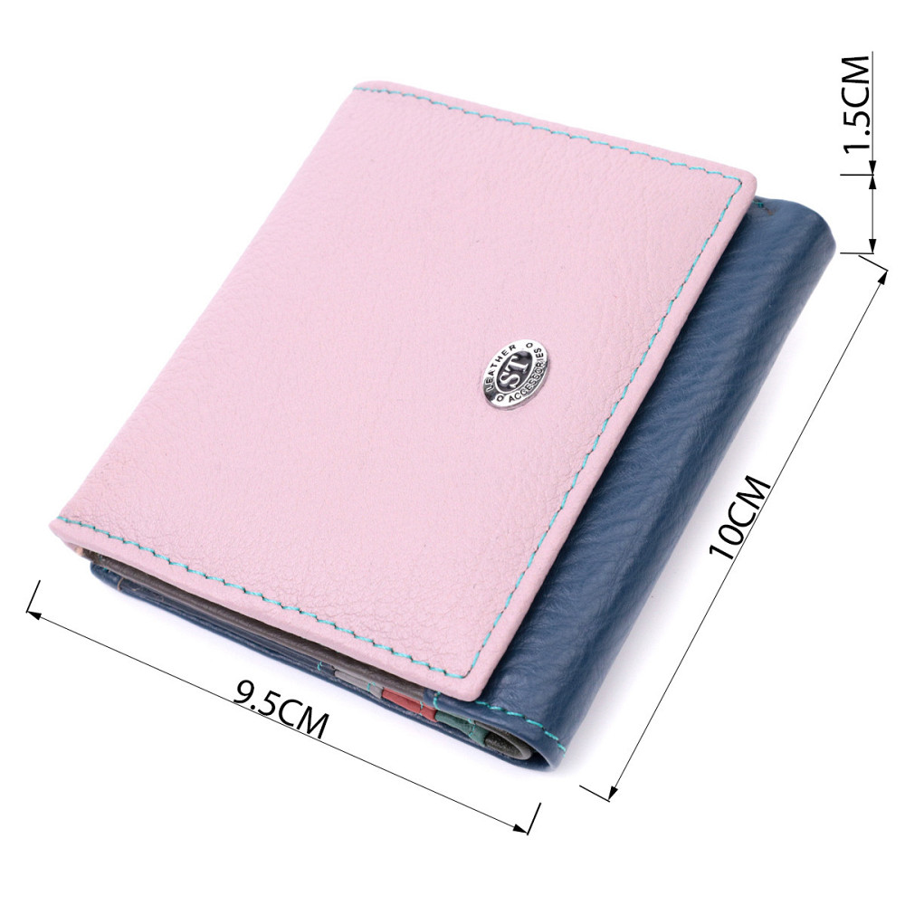 Симпатичный женский кошелек с оригинальной монетницей из натуральной кожи ST Leather 19512 Разноцветный Киев - изображение 8