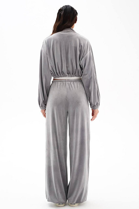 Стильный женский велюровый костюм двойка Серый, 48/52 Одесса - изображение 3