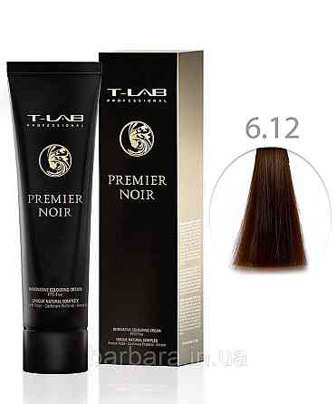 Крем-краска для волос T-LAB Professional Premier Noir Colouring Cream 6.12 темный блонд пепельно-перламутровый Киев