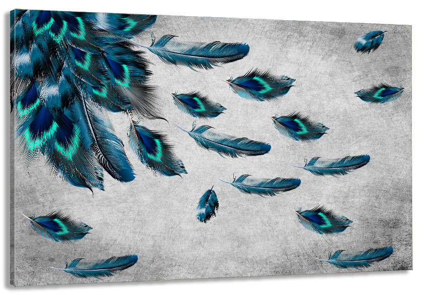 Картина холст в гостиную / спальню  Пір'я Павича   MLP_279 50x100 см Киев - изображение 1