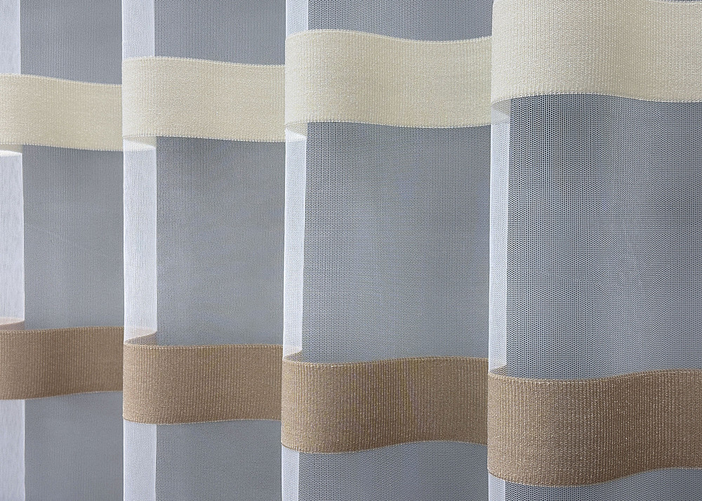 Тюль VR-Textil 1769т Фатин смуги Синій з бежевим і молочним 600х250 см (42-0834) Київ - фото 5