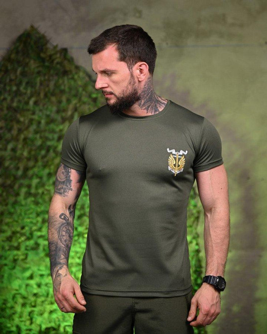 Тактическая потоотводящая футболка вірній oliva ПП7718 Одеса - фото 2