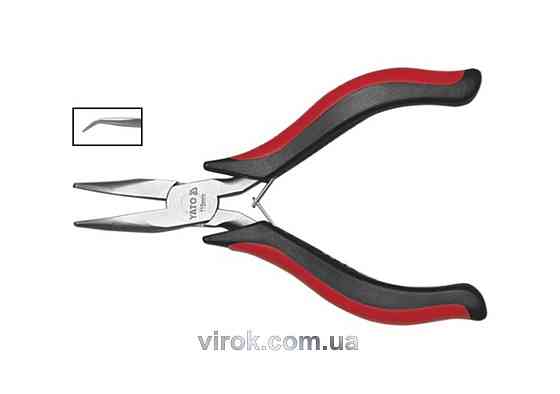 Тонкогубці-міні загнуті нікельовані YATO : L= 115 мм [6/120] Одесса