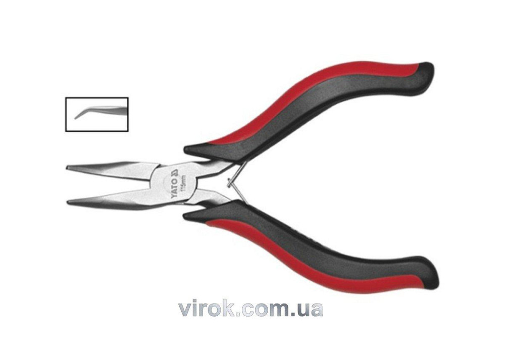Тонкогубці-міні загнуті нікельовані YATO : L= 115 мм [6/120] Одеса - фото 1