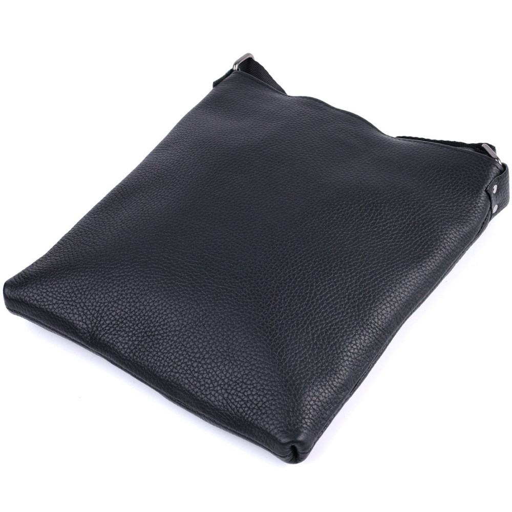 Тонкая сумка для мужчин через плечо из натуральной кожи Черная (SHVIGEL) Киев - изображение 10