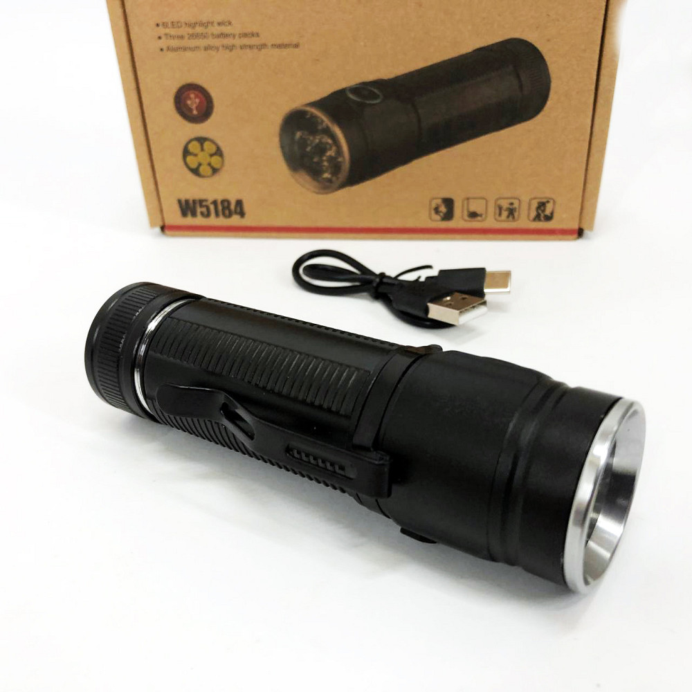 Фонарик светодиодный для туриста W5184-6XHP360, Перезаряжаемый ручной фонарь, Фонарь военный зсу YX-21 Львов - изображение 5