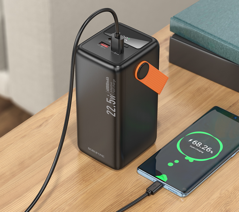 Зовнішній акумулятор BOROFONE BJ66B Magnifico 22.5W+PD20W fully compatible power bank (60000mAh) Black Київ - фото 8