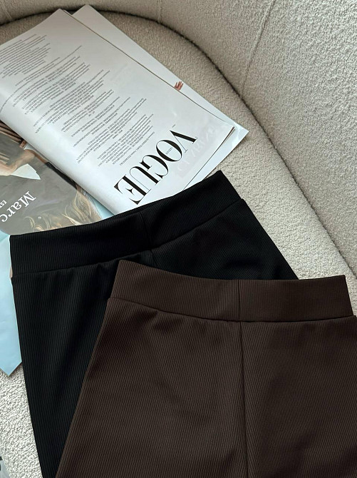 Женские теплые базовые лосины без боковых швов турецкий рубчик на флисе Черный, 46/48 Одесса - изображение 10