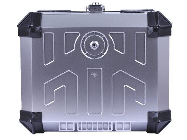 Кофр прямоугольный  для мотоцикла, пластиковый серебрянный с черным, 45л Мукачево - изображение 4