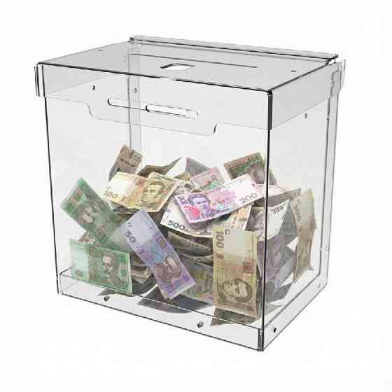 Ящик EKOSTAR с замком для сбора денег 150x150x100 мм. Объем 2,2 литра. Киев