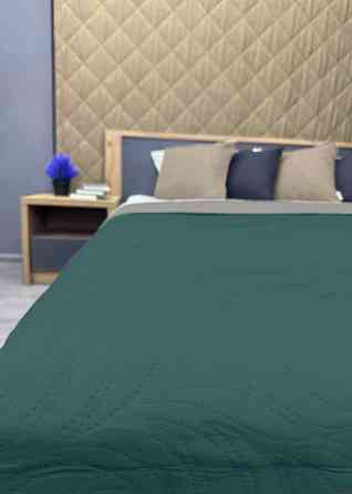 Покривало двостороннє Decorator Microfiber листя 140х215 см зелений з сірим (85-109) Київ