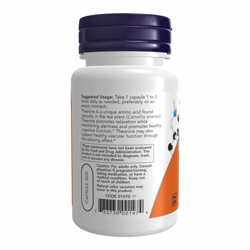 Теанин двойная сила Now Foods L-Theanine 200mg 120 vcaps Київ - фото 3