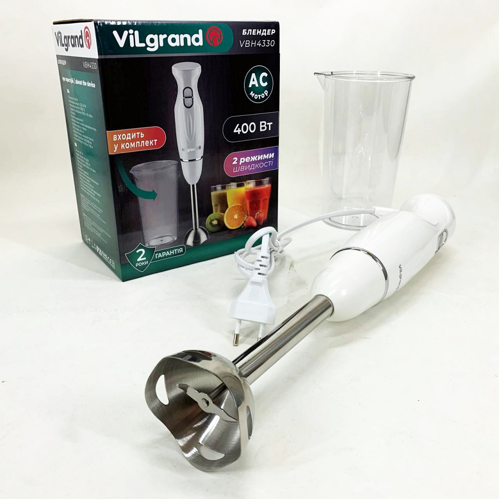 Кухонный электрический измельчитель-блендер ViLgrand VBH4330 400 Вт, Блендер классический BN-33 Львов - изображение 2