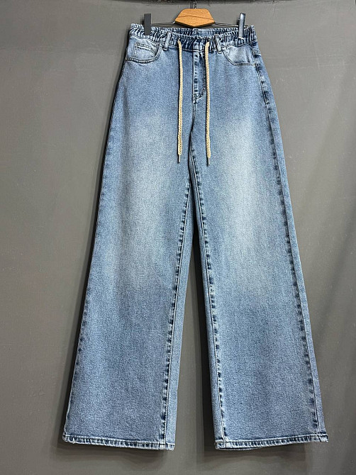 Джинси жіночі Liana 1-047 палаццо з резинкою на талії стрейчеві великі розміри блакитні, блакитний, З6, 36, 94 см, 115 см Київ - фото 14