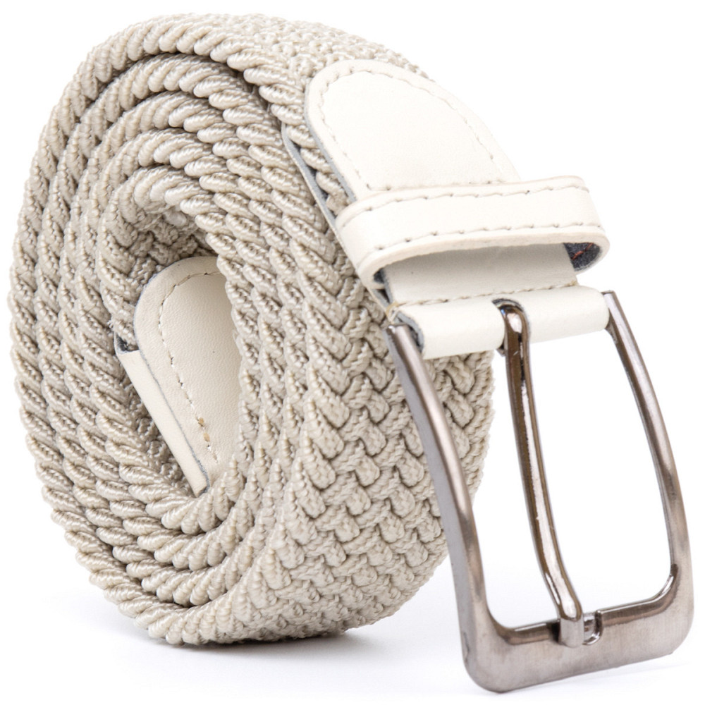 Текстильний чоловічий ремінь класика Vintage 20528 Білий Київ - фото 2