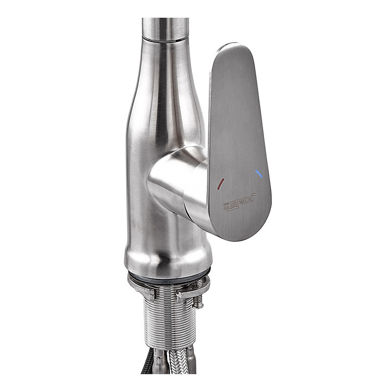 Смеситель для кухни с выдвижной лейкой Zerix PUL-014 из нерж. стали SUS304 (ZX5034) Киев - изображение 4