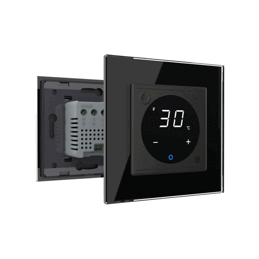Розумний Wi-Fi терморегулятор (термостат) сенсорний програмований для водяної теплої підлоги LIVOLO, чорний скляний (VL-M7FCQ1Z2-2BP) Коломия - фото 3