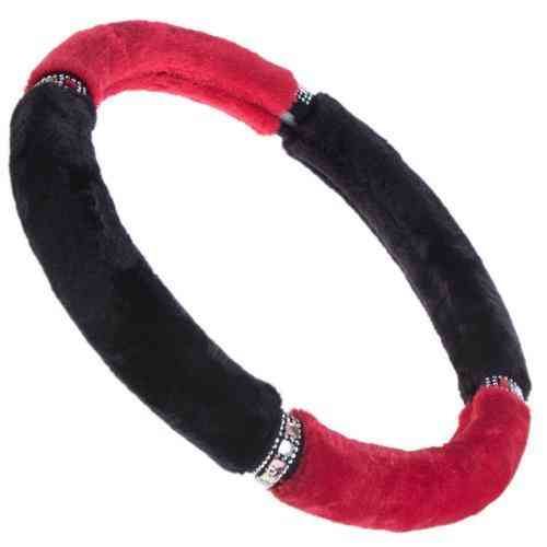 Чохол на кермо VLOD-F93 BK/RD M чорний/червоний з мехом Харків