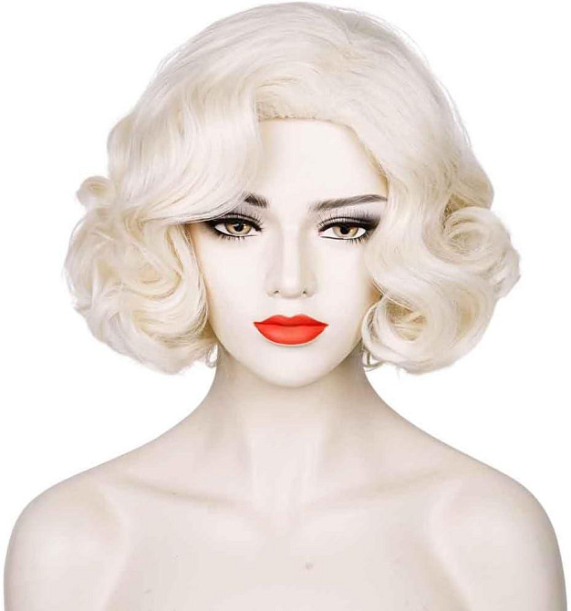 Парик короткий блонд в стиле Мерлин Монро светлый кудрявый винтажный термостойкие синтетические волосы косплей Киев - изображение 1