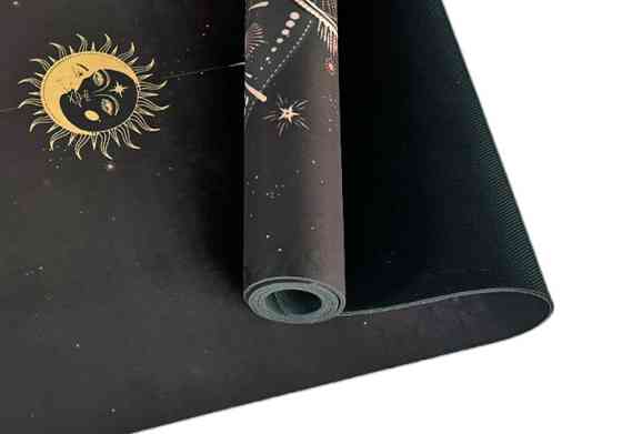 Килимок для йоги EasyFit BlackMoon (замша-каучук) чорний Коломия