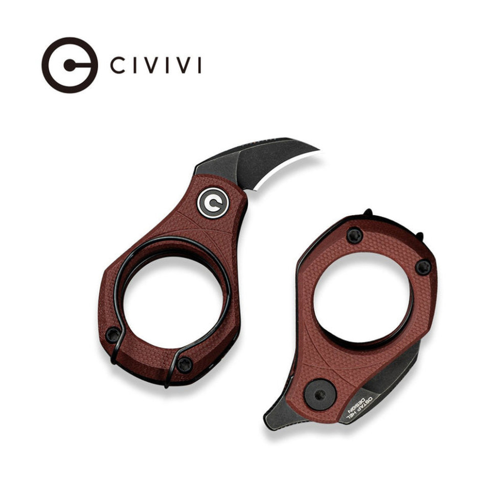 Нож складной карманный Civvi Pyrus, (1.6 см) 14C28N / G10 темно-красный Киев - изображение 9