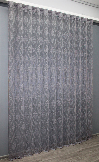 Тюль VR-Textil 1371т Корона Жакард Сірий 300х270 см (42-0110) Київ - фото 4