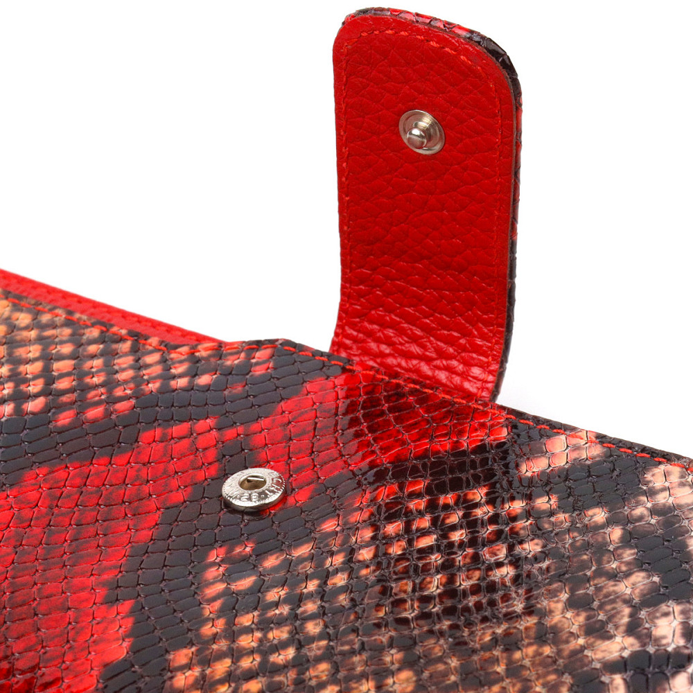 Функціональний жіночий гаманець з натуральної шкіри з тисненням під змію CANPELLINI 21638 Різнокольоровий Київ - фото 7