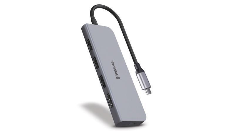 Концентратор REAL-EL CQ-700 Space Grey USB hub Харків - фото 4