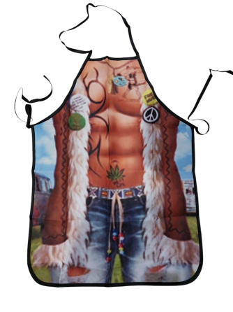 Прикольний фартух чоловік в жилетці 80 на 60 см різнобарвний Київ