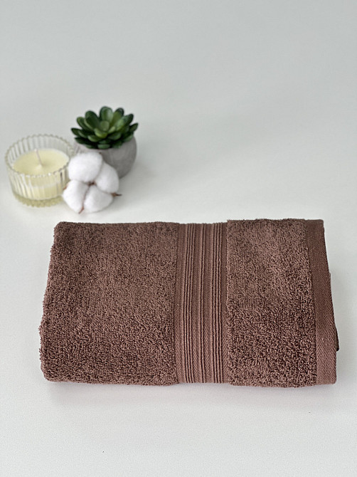 Рушник махровий Ideal Textile 500 г/м2 50х90 см в асорт. (56860390) Коричневий Чернівці - фото 3