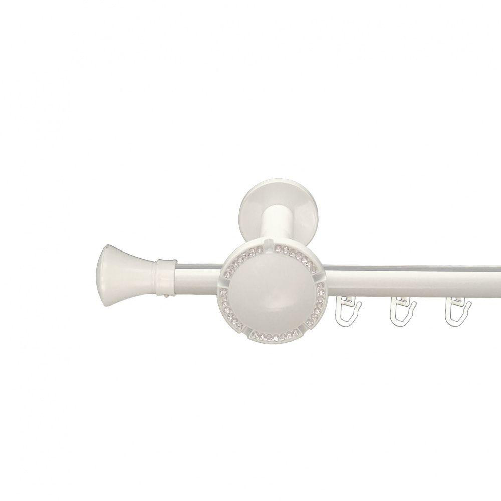 Карниз Orvit Люксор металевий однорядний розета реверс фламо профільна труба  Арктіс 19 мм 240 см (00-00009600) Львів - фото 1