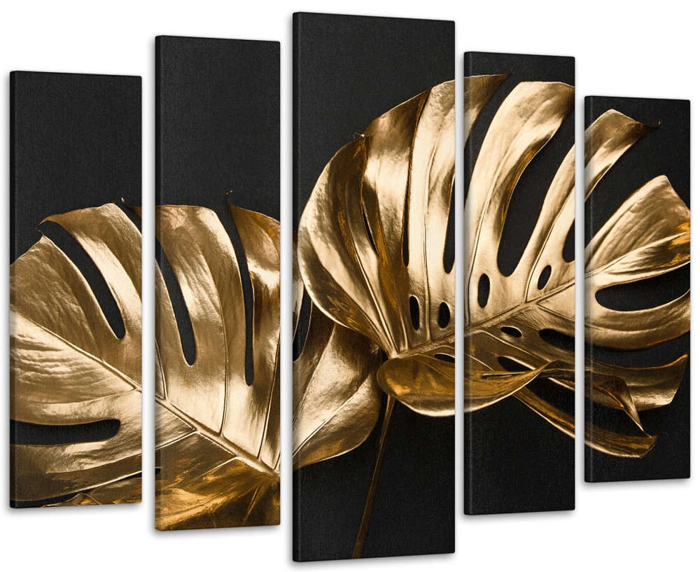 Модульная картина в гостиную / спальню Золотые листья Art-442_5 ( 80х118см ) 90х132 см Киев - изображение 1