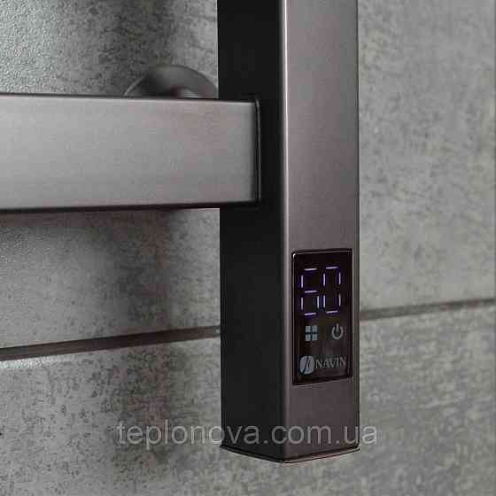 Сушарка для рушників електрична неіржавка NAVIN Авангард 480х800 Sensor, Gun Metal, лівобічна з таймером Чернівці