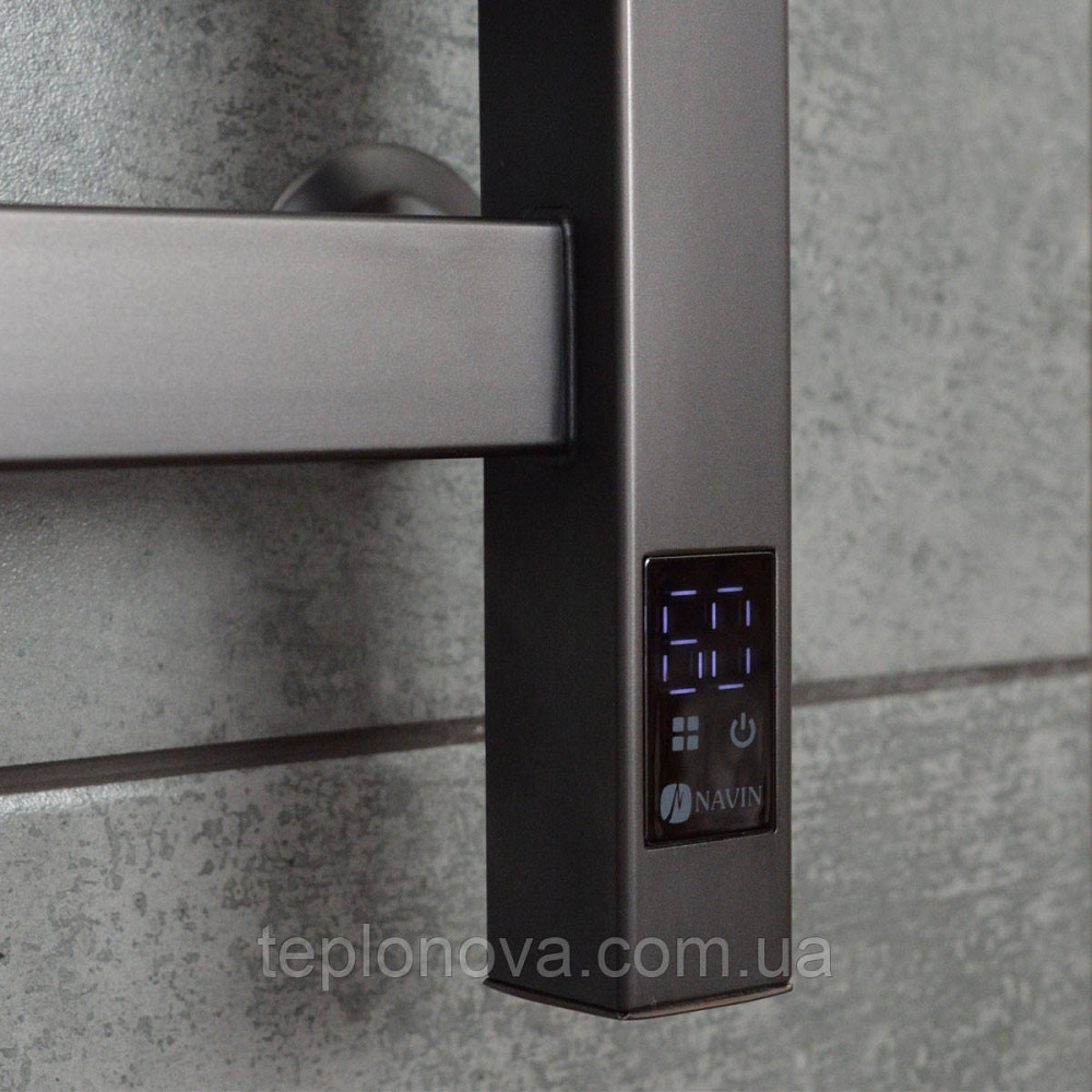 Полотенцесушитель электрический нержавеющий NAVIN Авангард 480х800 Sensor, Gun Metal, левосторонний с таймером Черновцы - изображение 4