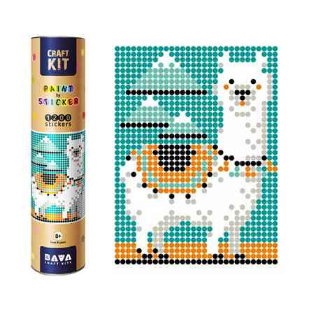 Картина по номерам стикерами в тубусе 