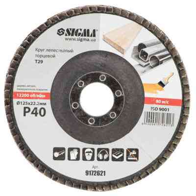 Круг зачистний Sigma пелюстковий торцевий Т29 (конічний) 125мм P40 (9172621) Вінниця