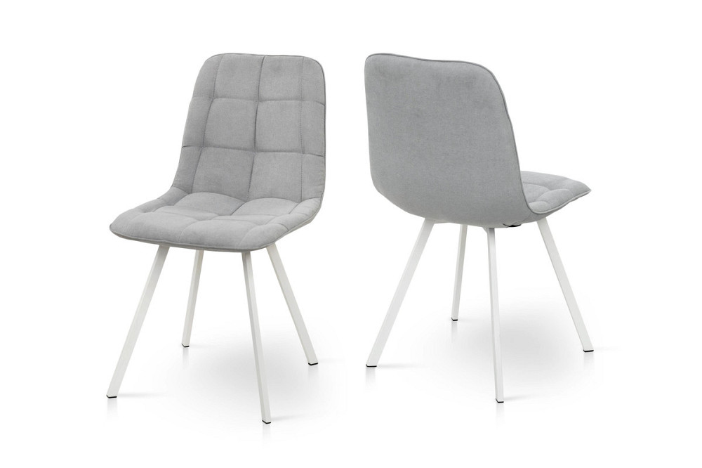 Стілець Софт, метал білий/ тканина світло сіра Київ - фото 5