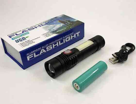 Ліхтар ручний BL-502-T6 COB zoom + магніт + microUSB +18650 (4 режими) Вінниця