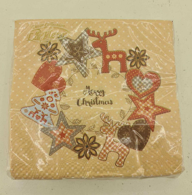 Двухслойная новогодняя салфетка (ЗЗхЗЗ, 20шт)  La FleurНГ Фетровый декор(009) (1 пачка) Харьков - изображение 4