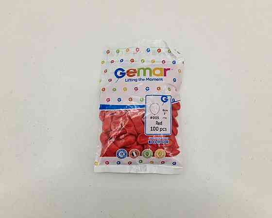 Повітряні кульки 3" (8 см) пастель червоні латексні бомбочки 100 шт Gemar (1 пачка) Харків