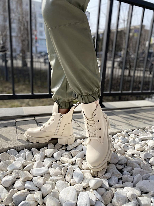 Черевики жіночі GREMMY бежеві натуральна шкіра висота 17 см розмір 39 (4330) Коломыя - изображение 2