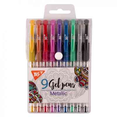 Ручка гелевая Yes набор Metallic 9 штук (420433) Винница