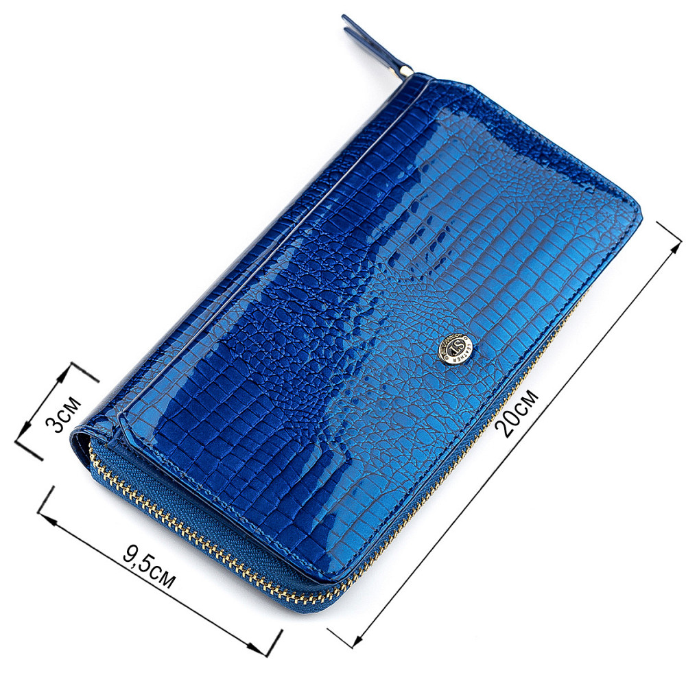 Кошелек женский ST Leather 18435 (S7001A) лакированный Синий Киев - изображение 5