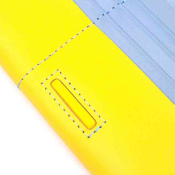 Місткий жіночий гаманець комбі двох кольорів Серце GRANDE PELLE 16740 Жовто-блакитний Київ