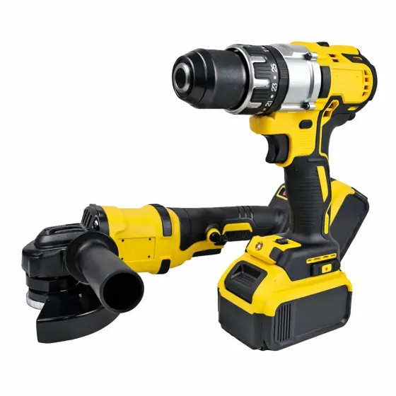 Набор аккумуляторных инструментов шуруповерт + болгарка 48V (2 акб) Желтый Коломия