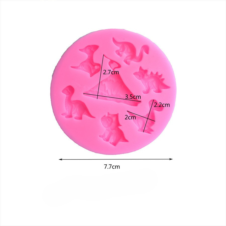 Молд силиконовый Динозавры 77 мм розовый Киев - изображение 2