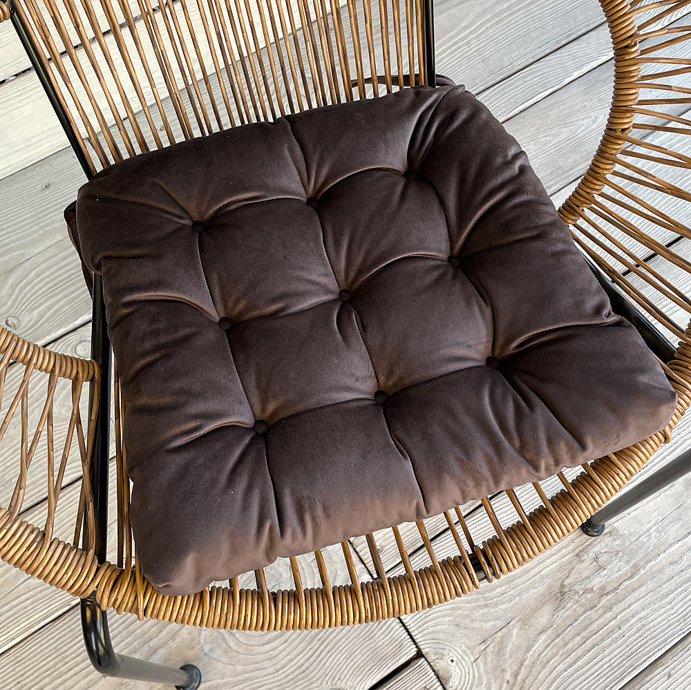 Подушка для стільців (40x40х5 см) Decorator Velour колір венге 84-120 Київ - фото 1