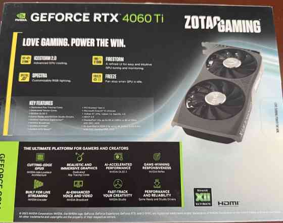 Видеокарта Нові Zotac Rtx 4060ti 16 gb Киев