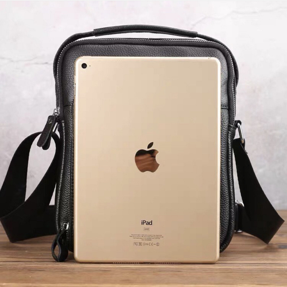 Чоловіча шкіряна сумка чорна Tiding Bag A25-1278C Київ - фото 6